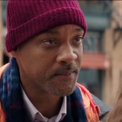 Burgundy beanie Will Smith in Collateral Beauty (2016)