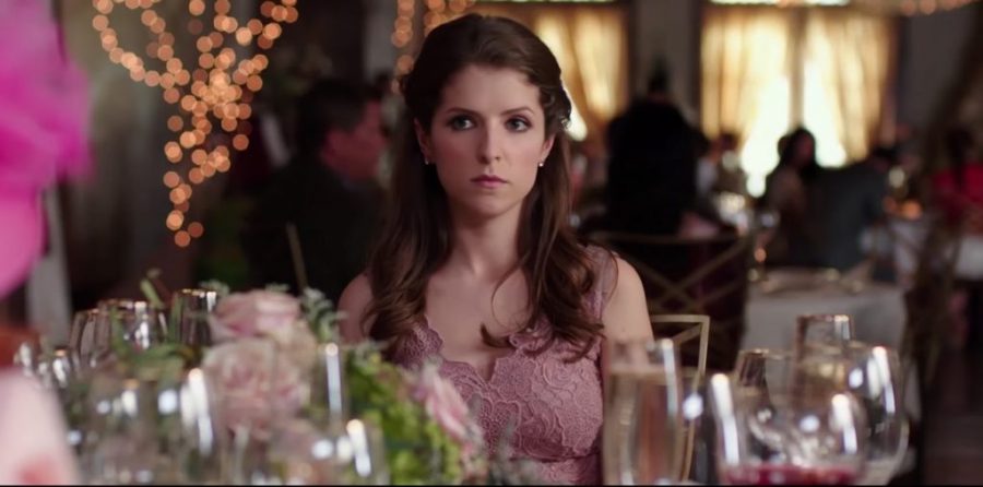 Pink floral dress Anna Kendrick in Table 19 (2017)