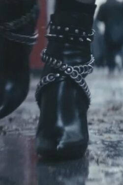 Black strap ankle boots Charlize Theron in Atomic Blonde (2017)