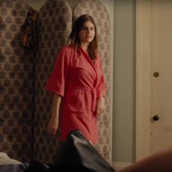 Bath robe Alexandra Daddario in When We First Met (2018)