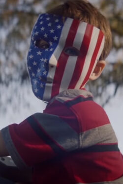 Stars and Stripes mask in Assassination Nation (2018)