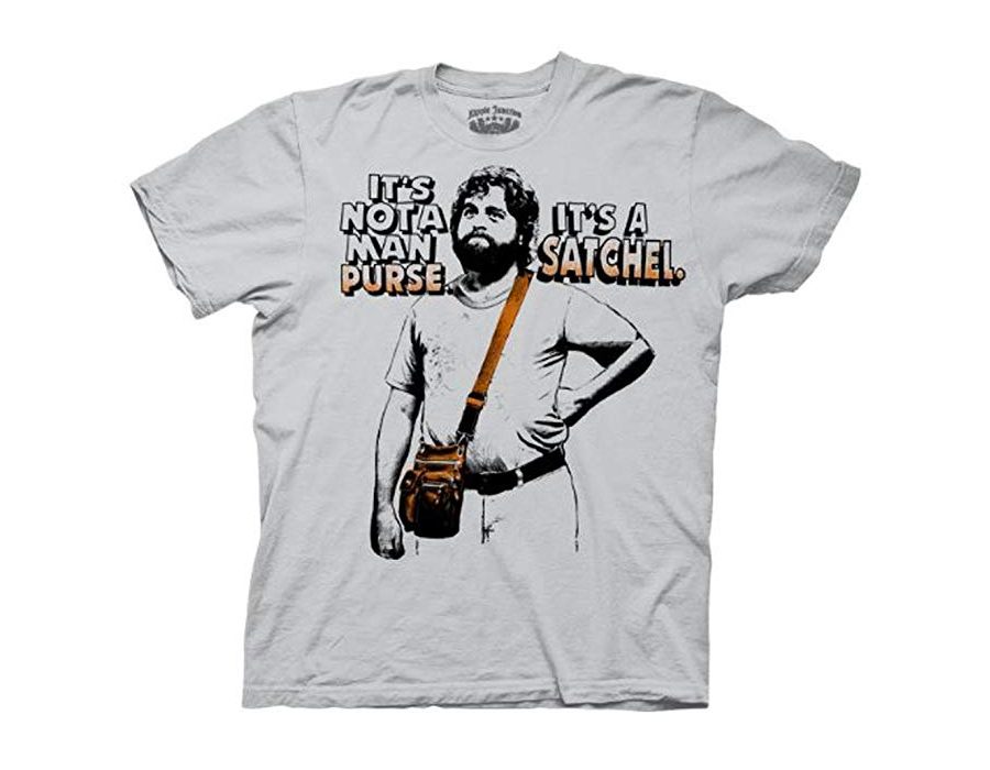 The Hangover Alan Not A Man Purse It's A Satchel Ice Grey T-Shirt