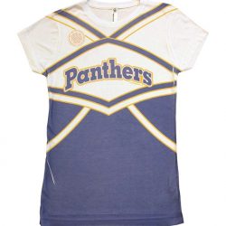 Friday Night Lights Dillon Panthers Cheer Uniform Sublimated Juniors White T-Shirt tee