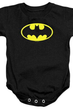 Batman Classic Logo Black Infant Baby Onesie Romper