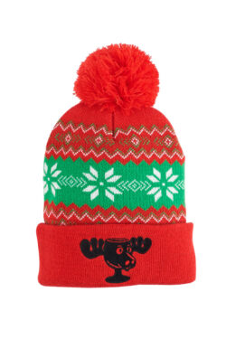 Christmas Vacation Moose Mug Cuff Pom Beanie - Red/Green - One size fits all