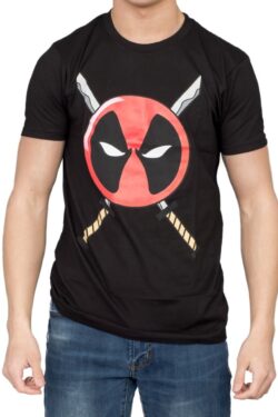 Deadpool Icon Logo and Swords T-shirt - Black - 3X