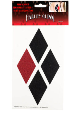Harley Quinn Peel and Stick Temporary Arm Tattoo - Black/Red - One size fits all