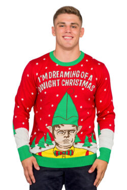 I'm Dreaming a Dwight Christmas Adult Ugly Sweater - Red - 4XL