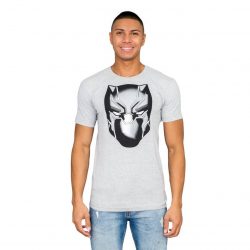 Marvel Comics Black Panther Headshot Heather Gray T-shirt - Gray - 3X