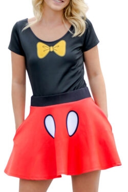 Minnie Mouse Bodysuit and Skirt Costume Set - Black/Red - 2X