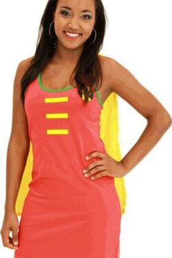Robin Tank Dress with Detachable Cape - Orange - XL