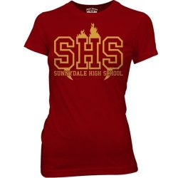 SHS Sunnydale High School Maroon Juniors T-shirt - Maroon - XL