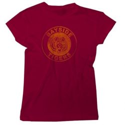Saved By the Bell Bayside Tigers Circle Tee - Maroon - XL