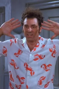 Seinfeld Cosmo Kramer Lobster Button-Up White Shirt