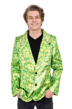 Sequin St. Patrick's Day Irish Blazer Jacket - Green - 2X