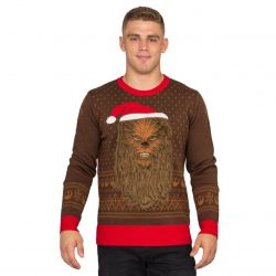 Star Wars Chewbacca Furry Face Ugly Christmas Sweater - Brown - 3XL