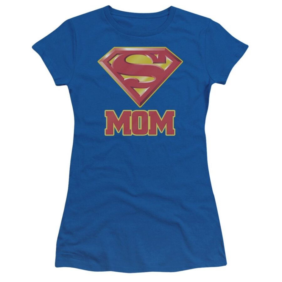 Superman Super Mom Juniors T-shirt - Royal Blue - XL