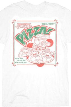 TMNT Pizza Box White Adult T-shirt - White - 3X