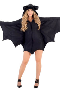 Women's Cozy Lady Bat Costume - Black - XXL