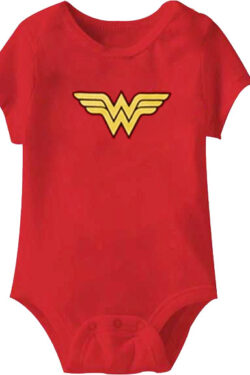 Wonder Woman Logo Baby Romper - Red - 24 Mo
