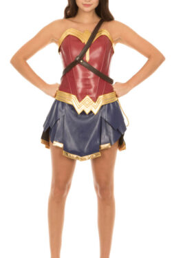 Wonder Woman Warrior Corset and Skirt Costume Set - Red/Blue - XL