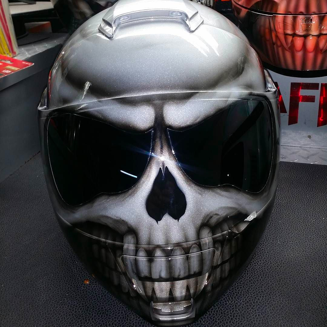 White skull motorcycle helmet in Bad Boys for Life