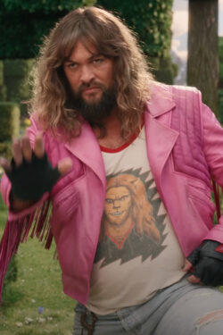 Pink Leather Jacket Jason Mamoa in A Minecraft Movie