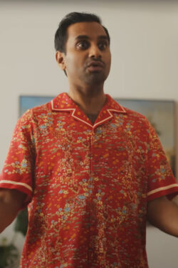 Red Shirt Aziz Ansari in Good Fortune