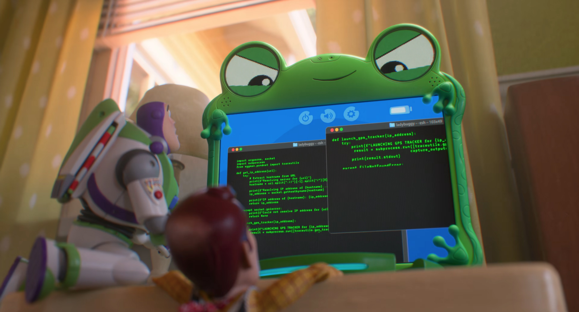 Angry Lilypad Frog Design Smart Tablet from Toy Story 5