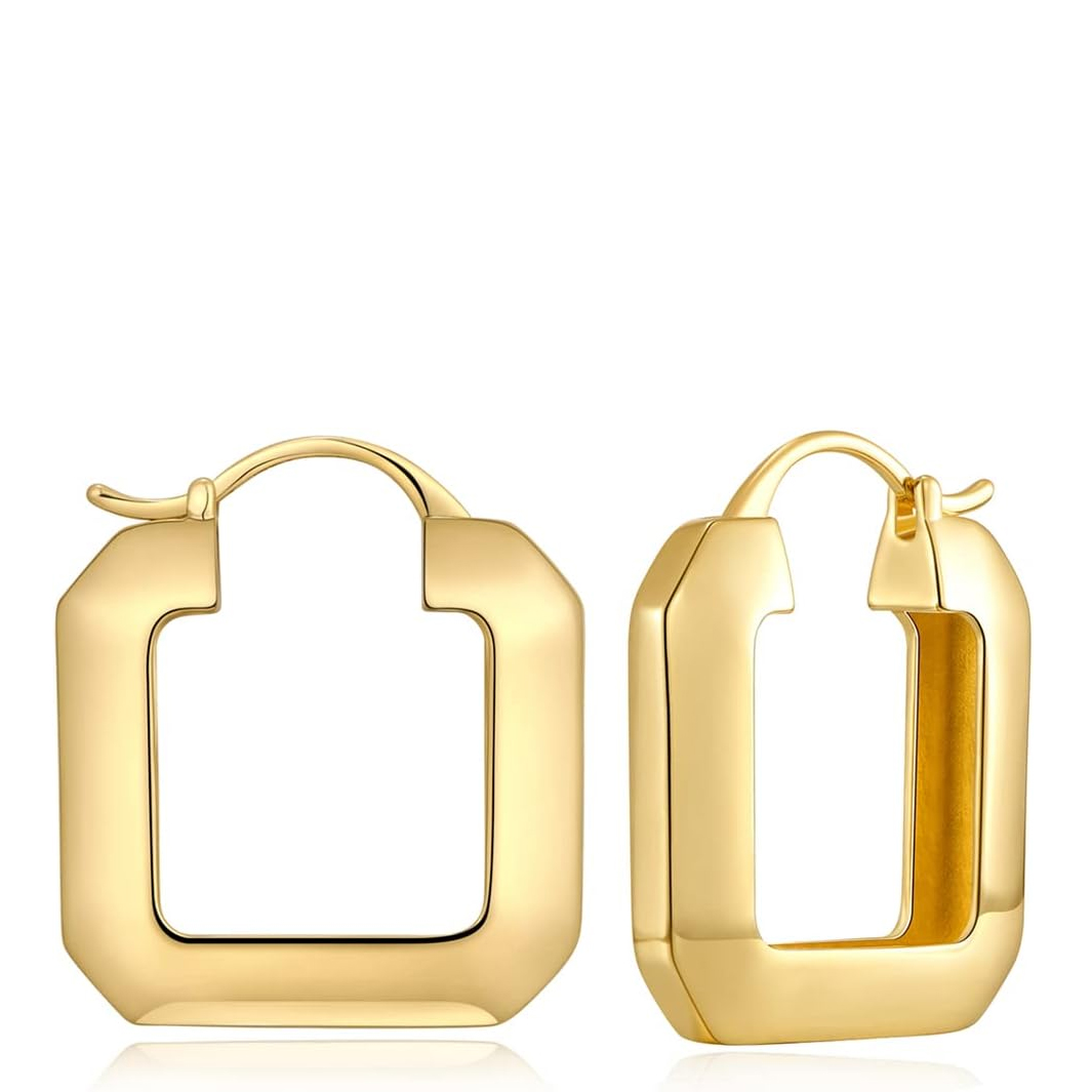 Gold Plated Huggie Hoop Earrings Worn by Emily Blunt in Disclosure Day