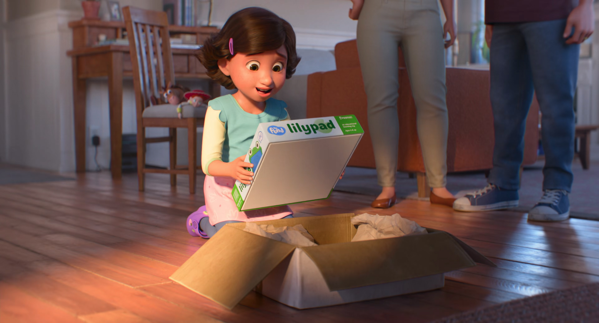 The Pond Lilypad Frog Design Smart Tablet from Toy Story 5